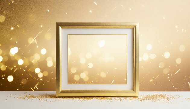 rectangle gold glitter color luxury border frame background