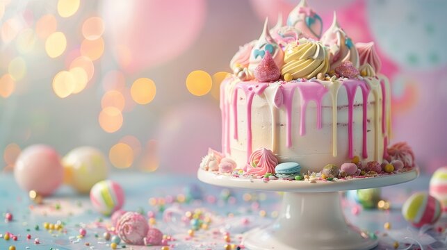 /imagine: Artful Cake Decorating Scene, Whimsical, Fondant Magic, Pastry Artistry, Celebration, Bakery 