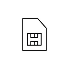 Sim card vector icon. Sim flat sign design. Sim symbol pictogram. Memory card icon. Micro sd sign. TF card sign. UX UI icon