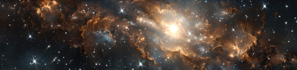 Radiant star cluster and nebula