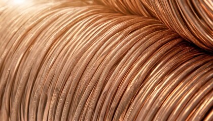 cross section of copper electrical installation cable cord as background