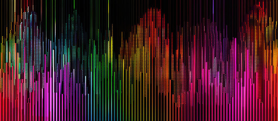 Digital bar graph spectrum in colorful gradients