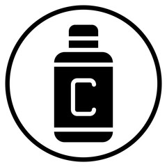 Vitamin c glyph icon