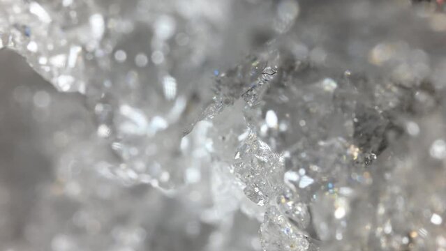 White Zincite Crystals [ ZnO2 - zinc oxide ], in closeup, moving focus