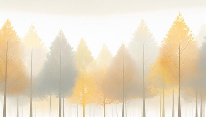 soft softcolor autumn background forest tree line in gray autumn tones delicate shades of halyard on a white background