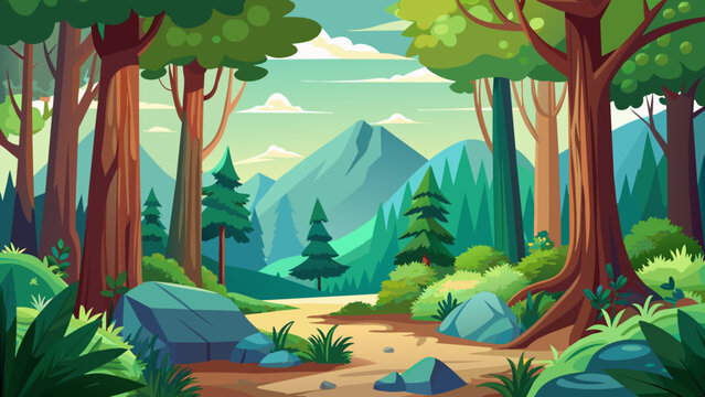 forest-background vector illustration 