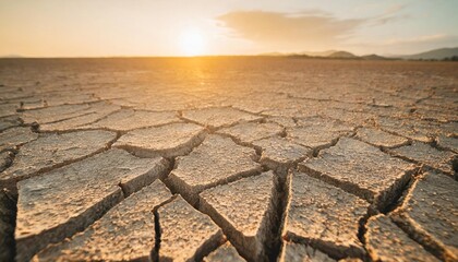 the ground has cracks in the top view for the background or graphic design with the concept of drought and death