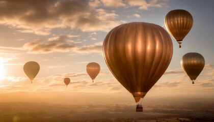 copper air balloons on a background