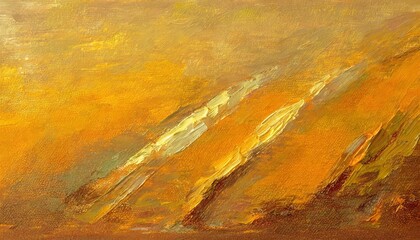 oil paint strokes on wide canvas textured orange background decorating art painting illustration generated