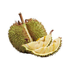 Obraz premium durian fruit with slices png isolated on transparent background