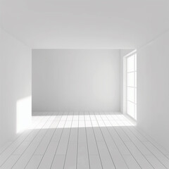 Blank white interior room