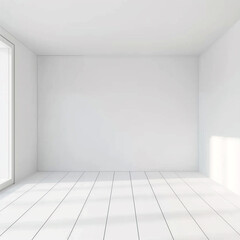 Blank white interior room