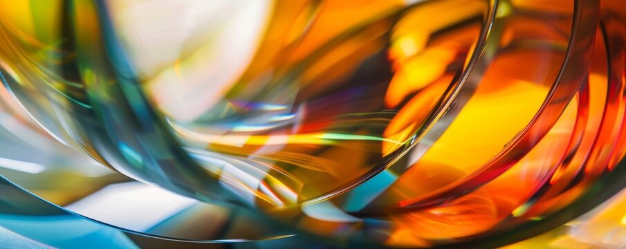 The interplay of color and light within the optical design of a DSLR lens captured in a stunning closeup