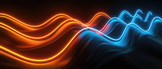 Neon waves oscillating in a dark dynamic scene