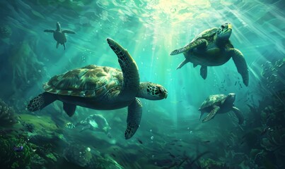 Naklejka premium sea turtle