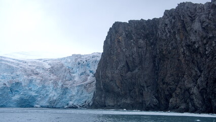 Glacier meeting the sea at Elephant Island, Antarctica