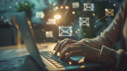 Flooded Inbox with Suspicious Emails Highlighting Potential Online Risks and Cybersecurity Concerns - obrazy, fototapety, plakaty