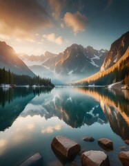 Mountain lake , Generative AI