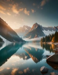 Mountain lake , Generative AI