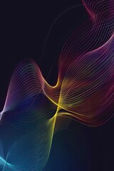 colorful spiral sound wave rhythm line dynamic abstract on black background