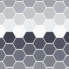 Gray wallpaper with honeycomb vector illustration.  Geometric seamless pattern on isolated background. Hexagon fade sign concept.