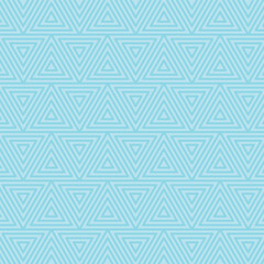 Blue ornament with triangles vector illustration. Triangular seamless pattern on isolated background. Abstract pattern sign concept.