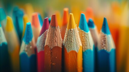 Bring imagination to life with a closeup image of pencils transforming the artists ideas into tangible sketches, embodying the power of creativity