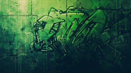 /imagine prompt: Abstract background, urban, graffiti, neon green background  - obrazy, fototapety, plakaty