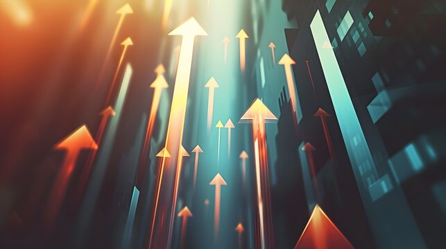 Upward Arrows Symbolizing Growth,Progress,and Opportunity in Business and Technology