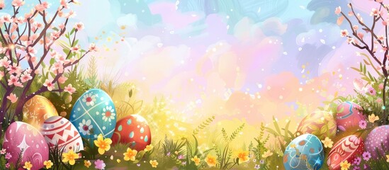 background with an Easter frame