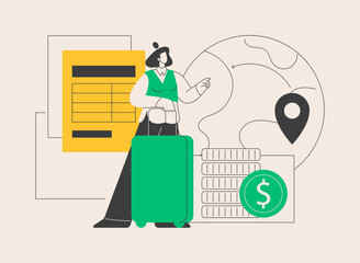 Repatriation grant abstract concept vector illustration.