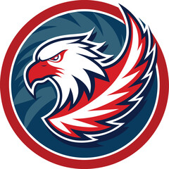 Eagle head logo template vector illustration. Eagle head mascot for sport team.