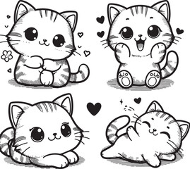 cartoon, vector, animal, cat, illustration, coloring, drawing, funny, line, fun, coloring book, children, sketch, pet, cute, lion, art, kitten, love, character, baby, outline, smile, design, comic,bla