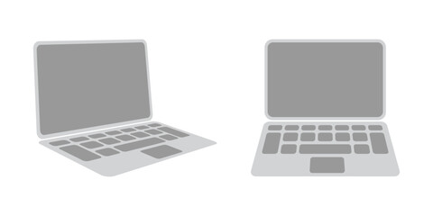 Set of laptops in simple flat style.