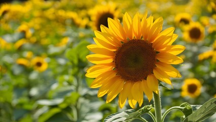 Fototapeta premium Elegant background accentuates the beauty of bright sunflower