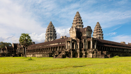 Popular tourist attraction ancient temple complex Angkor Wat - Siem Reap, Cambodia