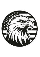 Fototapeta premium Eagle With American Flag Svg, American Flag Svg, Eagle Svg, Eagle Through Flag Svg, Eagle Shirt, USA Patriotic Svg, 4th of July Svg Png Eps 