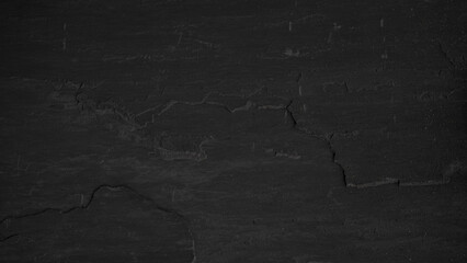 Dark gray grey anthracite black slate / shale natural stone concrete wall or terrace slab tile floor texture background banner - obrazy, fototapety, plakaty