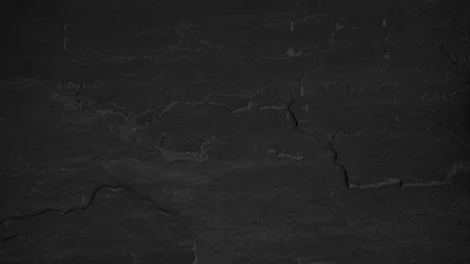 Fotobehang Dark gray grey anthracite black slate / shale natural stone concrete wall or terrace slab tile floor texture background banner © Corri Seizinger
