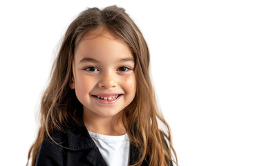 Joyful Schoolgirl Poses for the Camera Isolated on Transparent background.