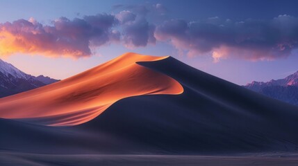Arid Desert Landscape With Mountains and Clouds - Powered by Adobe
