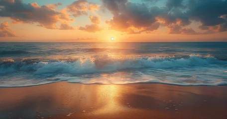 Deurstickers Beach sunset wallpaper © ARTenyo