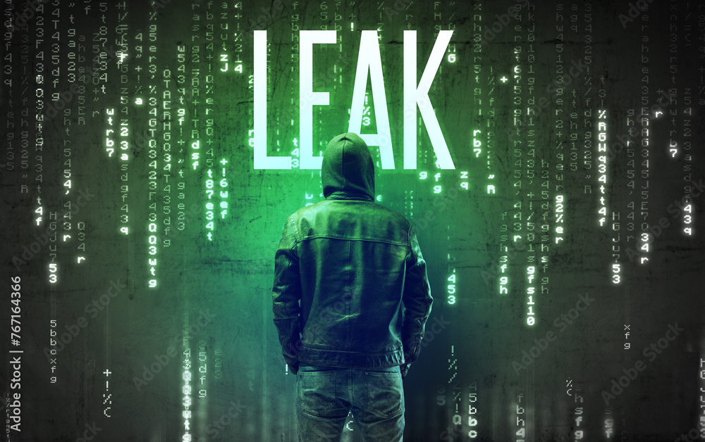 Aufkleber Faceless hacker with inscription