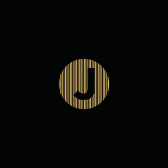 Gold color simple letter J logo