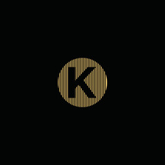 Gold color simple letter K logo