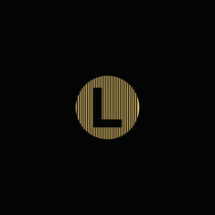 Gold color simple letter L logo