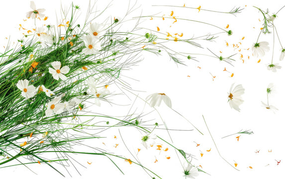 Petal and Grass Overlays for Photos Isolated on Transparent background.