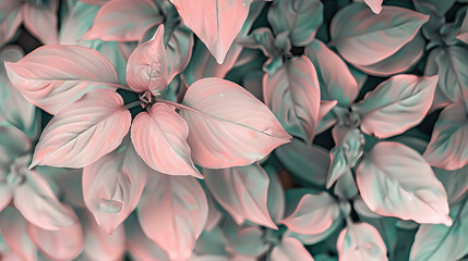 pink and sage green leaves, aesthetic background, phone wallpaper