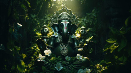 Fototapeta premium Lord Ganesha, the celebration of Ganesh. Generative AI