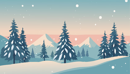 Obraz premium Winter landscape in the mountains